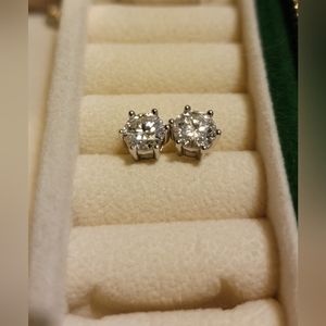 New Certified 2Ct Moissanite Diamond Sterling Silver Earrings